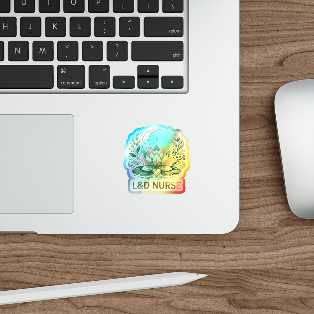 L&D Moonflower Bloom - Holographic Die-Cut Sticker