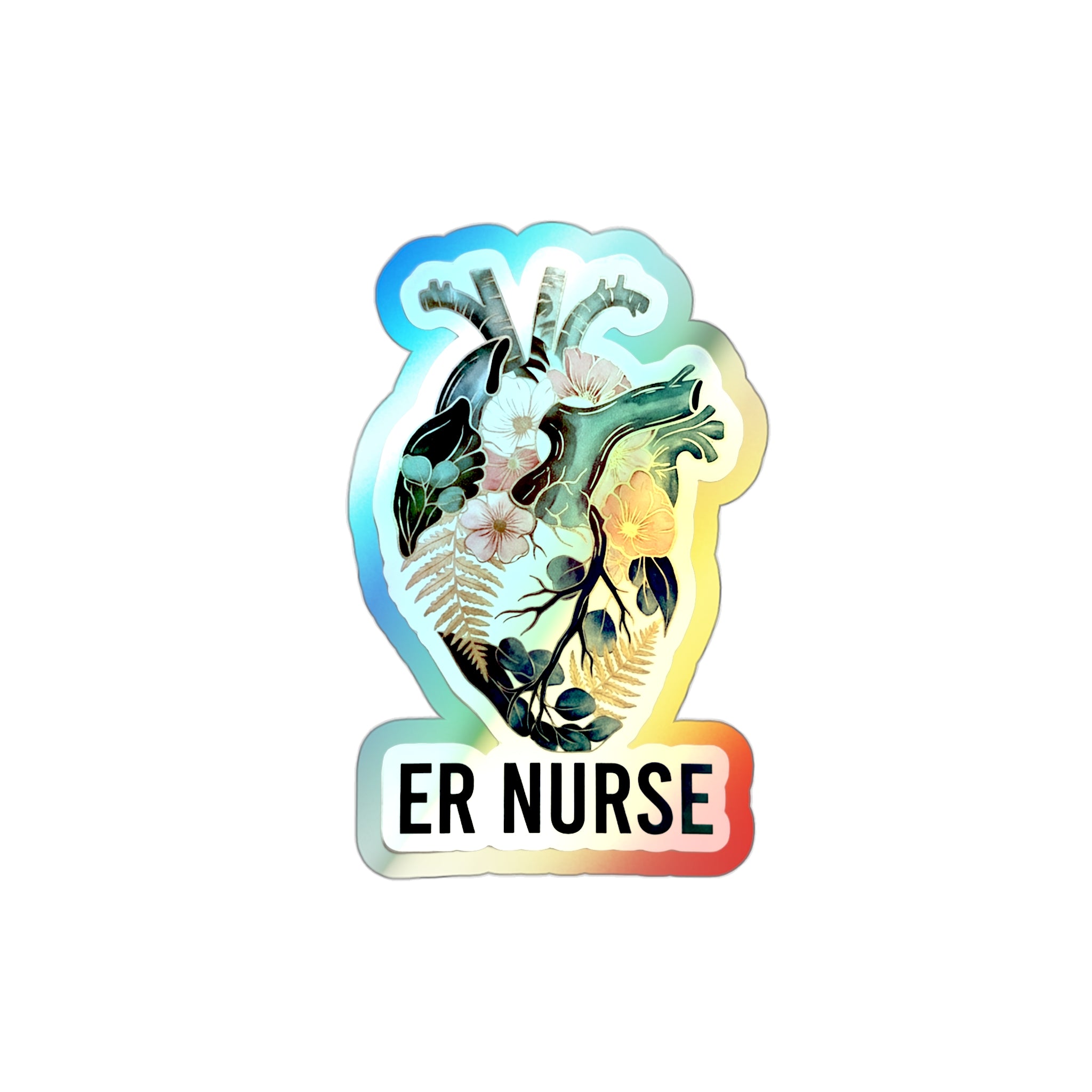 Anatomical Heart in Eucalyptus - Holographic Die-Cut Sticker