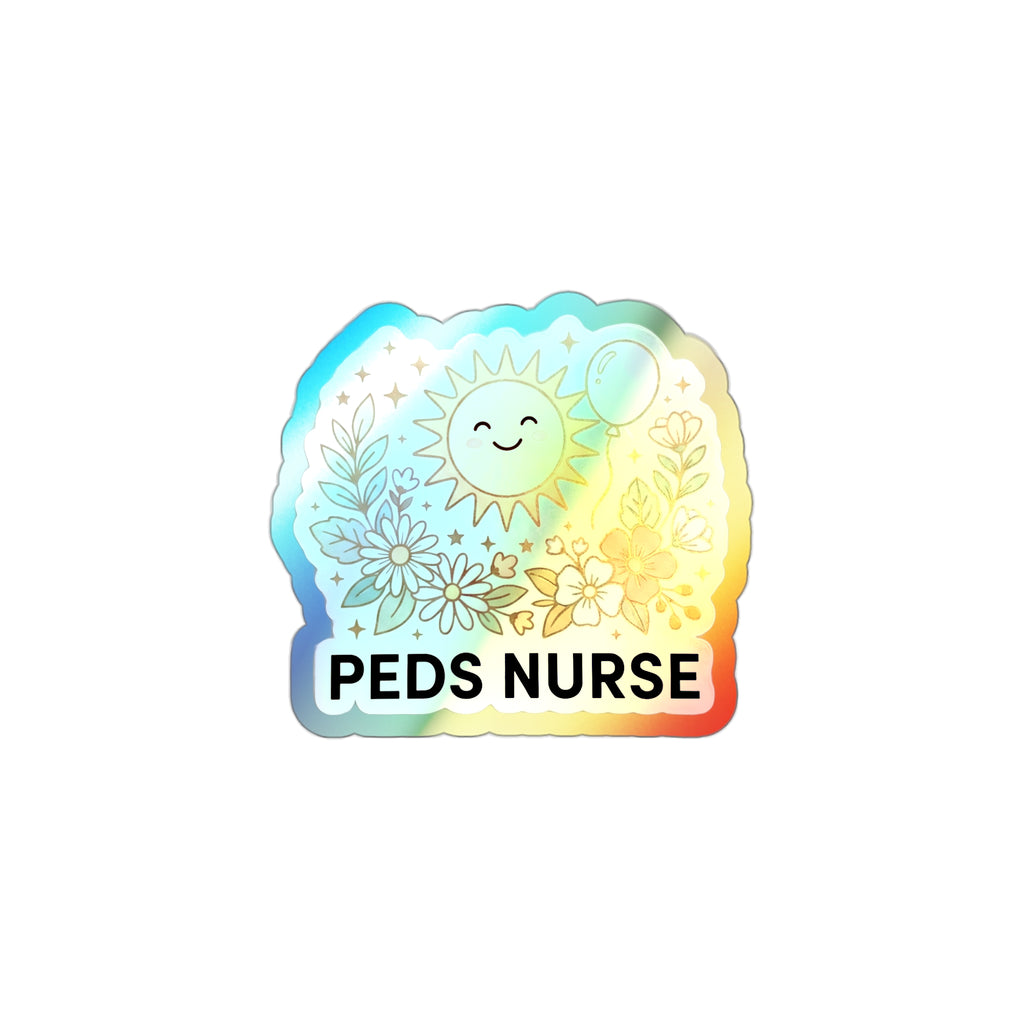 Peds Sunshine & Blooms - Holographic Die-Cut Sticker