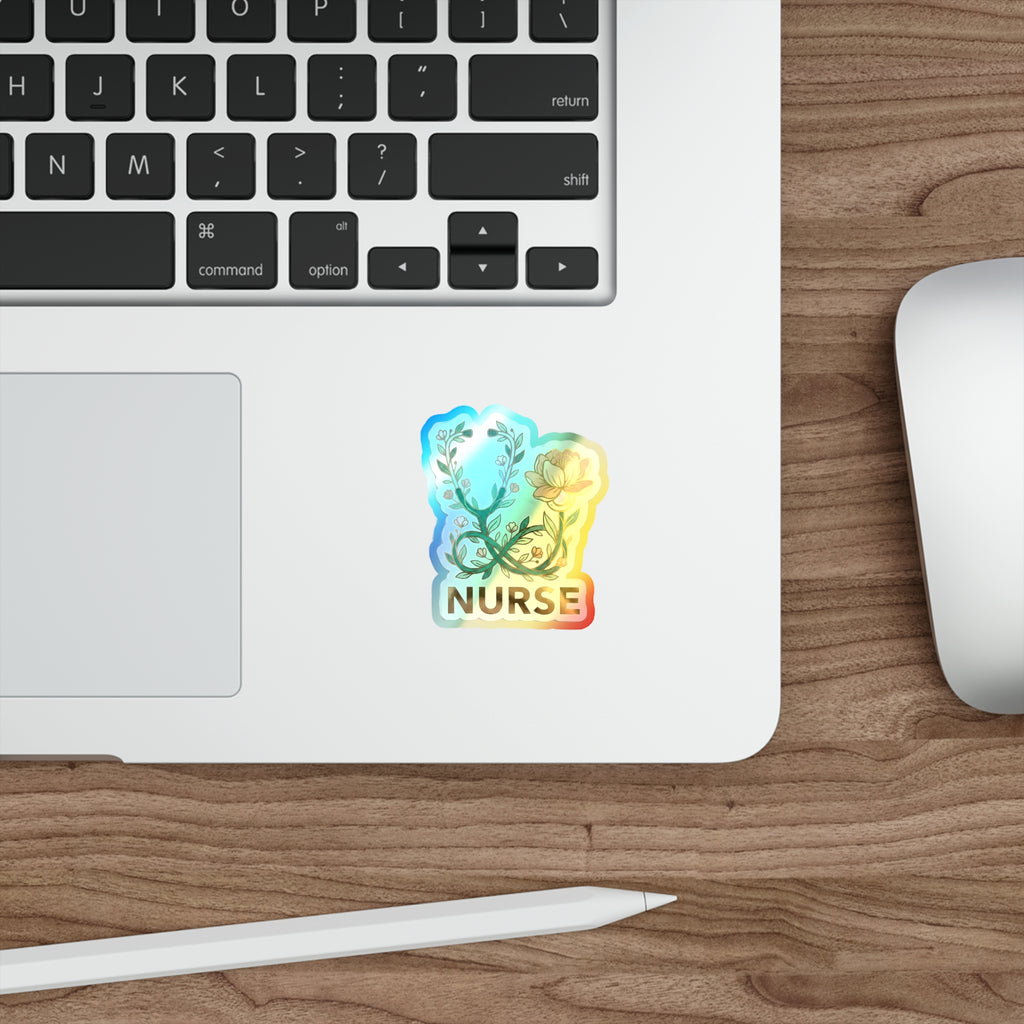 Blooming Stethoscope - Holographic Die-Cut Sticker