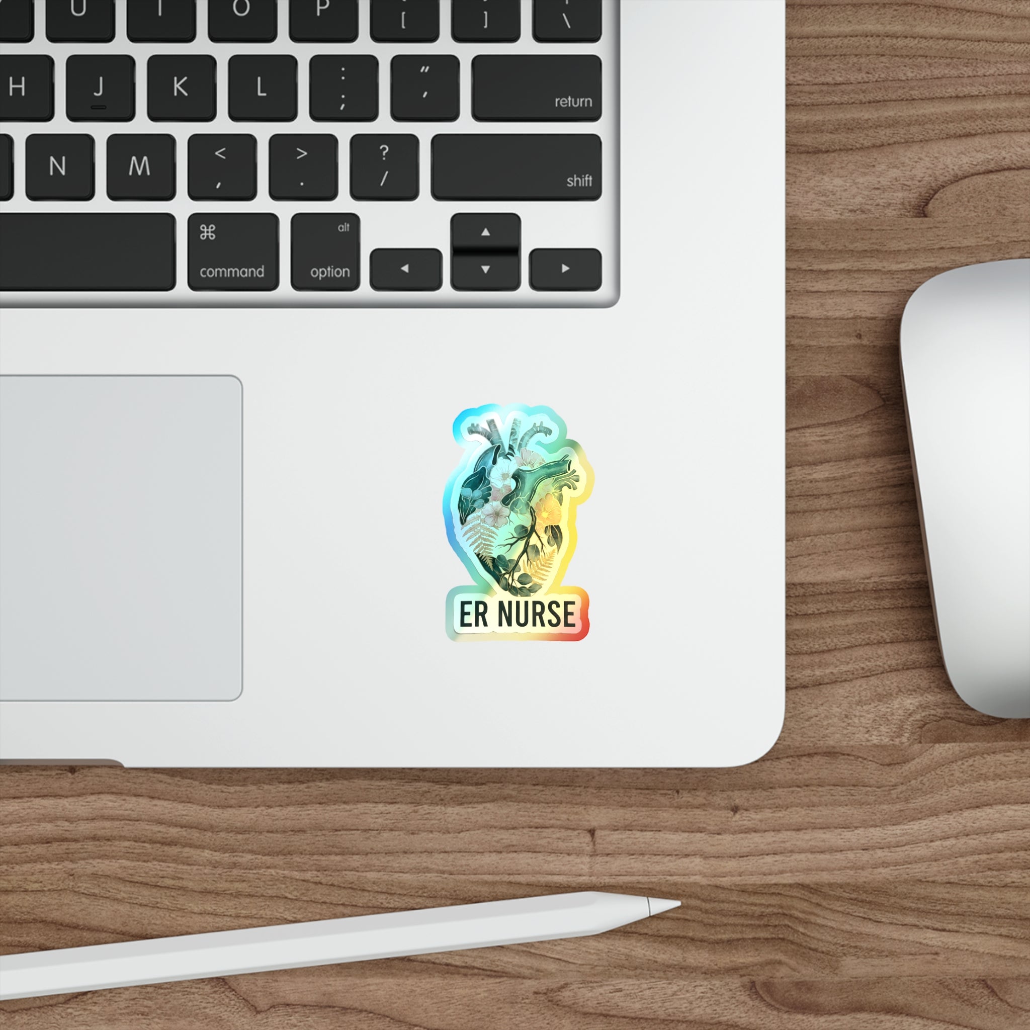 Anatomical Heart in Eucalyptus - Holographic Die-Cut Sticker