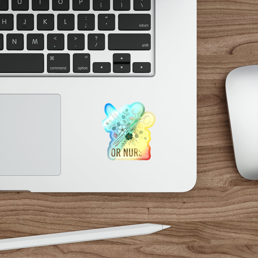 OR Botanical Instrument Tray - Holographic Die-Cut Sticker