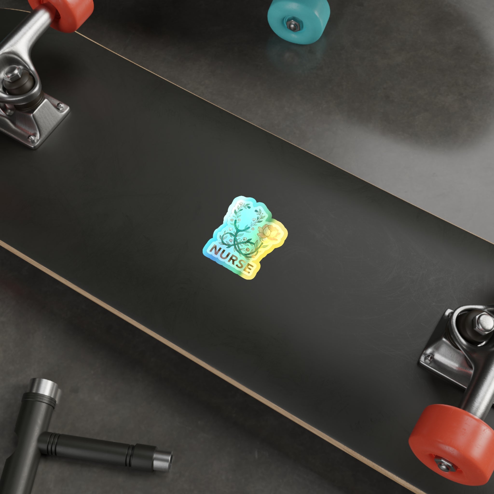 Blooming Stethoscope - Holographic Die-Cut Sticker