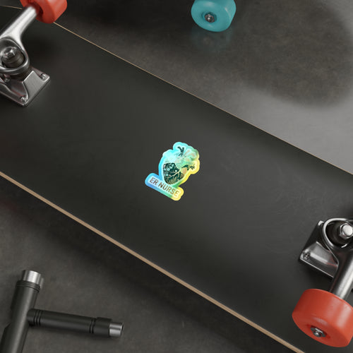 Anatomical Heart in Sunset Bloom - Holographic Die-Cut Sticker