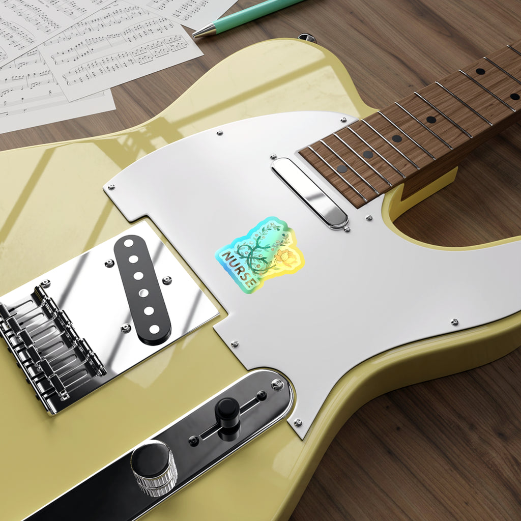 Blooming Stethoscope - Holographic Die-Cut Sticker