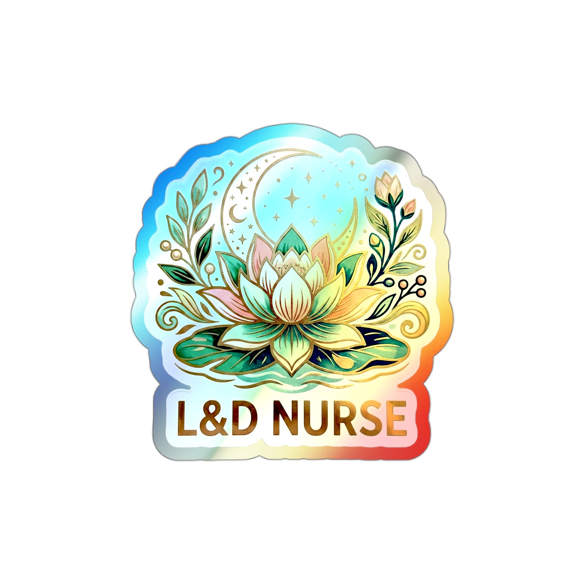 L&D Moonflower Bloom - Holographic Die-Cut Sticker