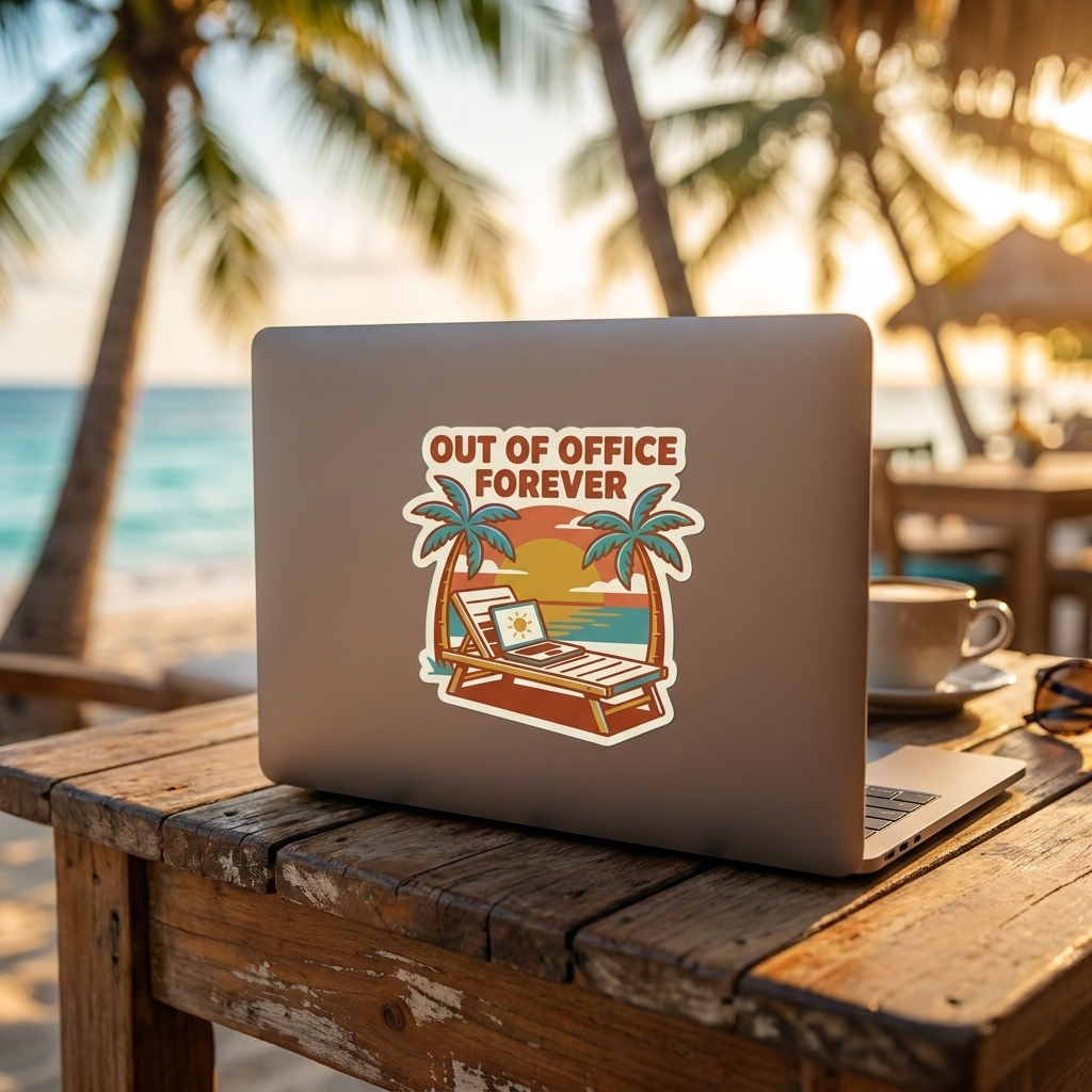 Work From Anywhere Holographic Sticker 4-Pack