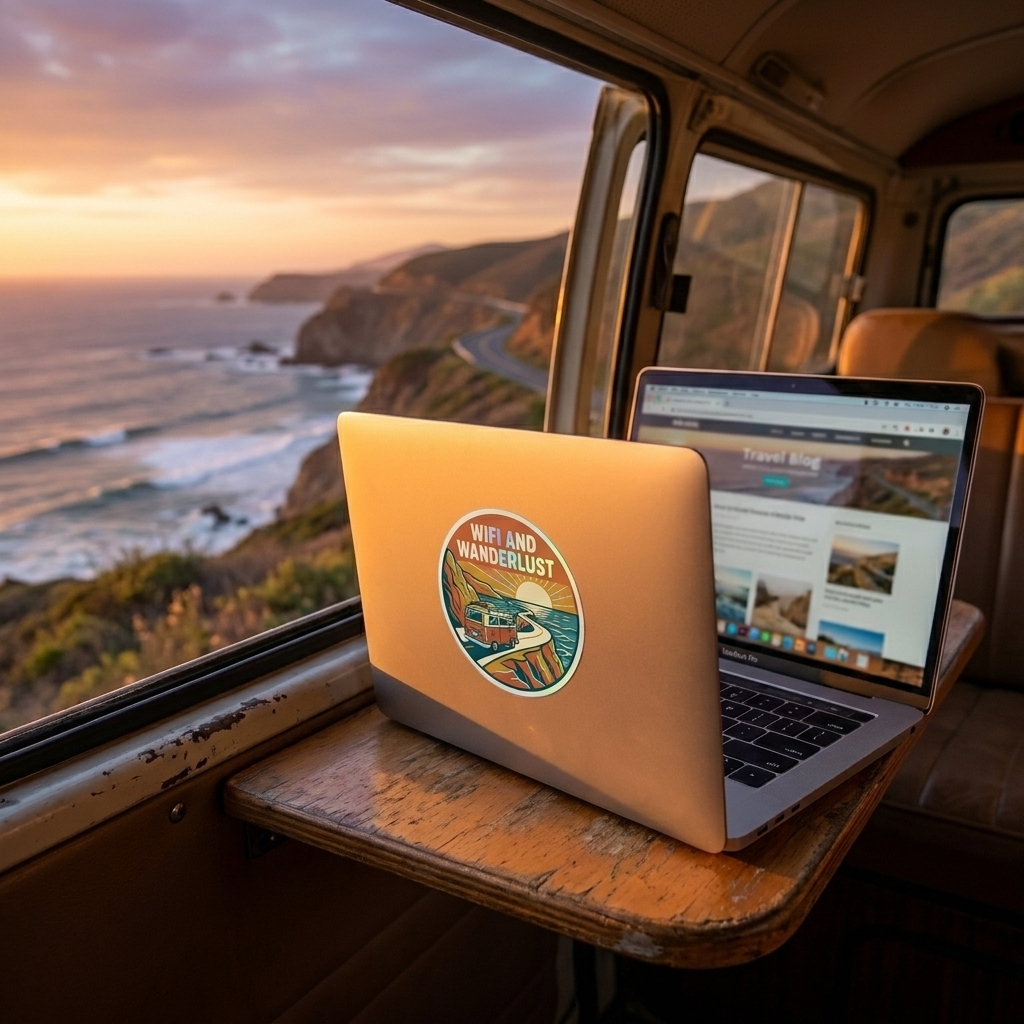 Wanderlust Holographic Travel Sticker 4-Pack